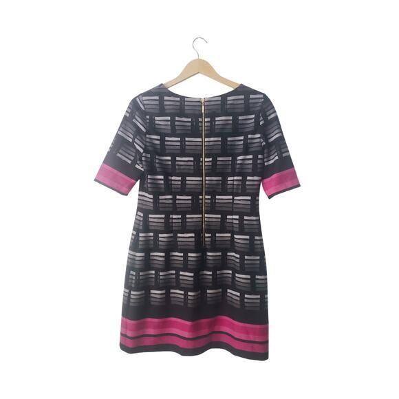 Eliza J Missy Mod Printed Black/Pink Dress Size 6P - Picture 4 of 8